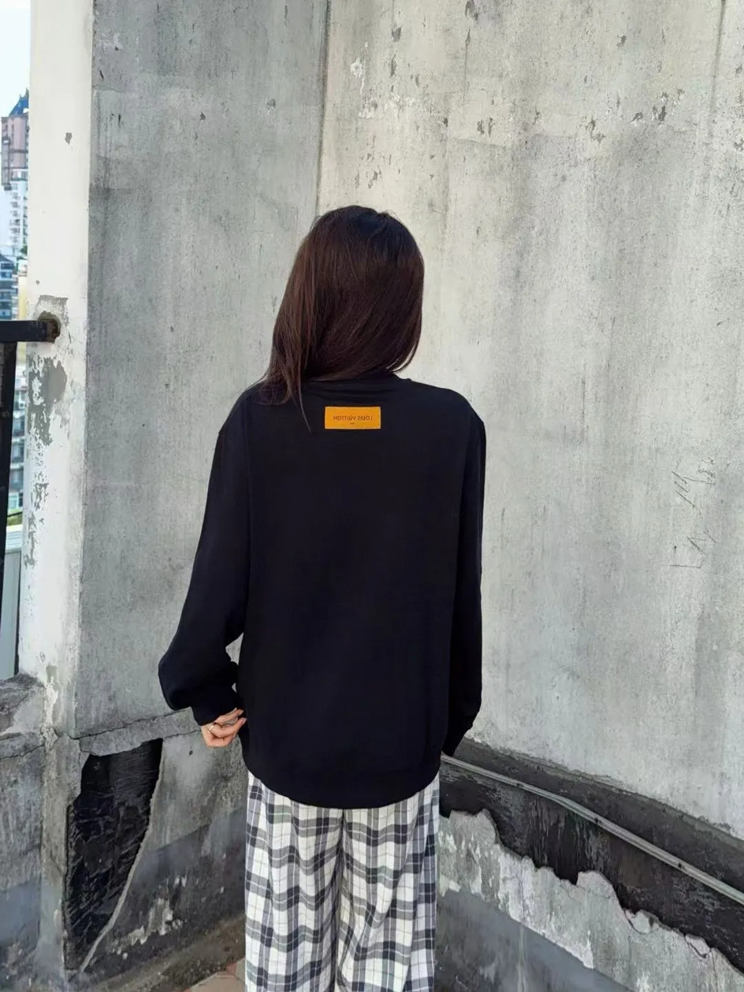 Louis Vuitton/Louis Vuitton 25Fw tassel presbyopic letter embroidered round neck sweatshirt
